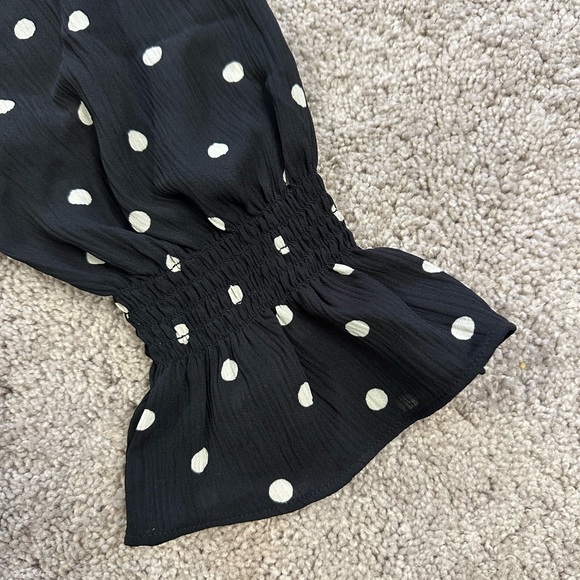 EUC loft blouse black and white polka dots - Picture 3 of 8